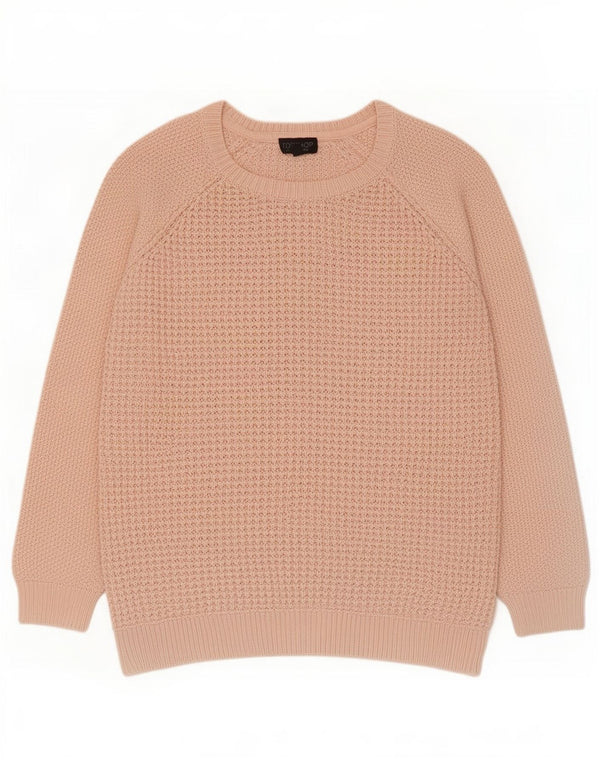 Женский джемпер с вырезом «лодочка» Topshop UK 12, хлопковый средний розовый цвет