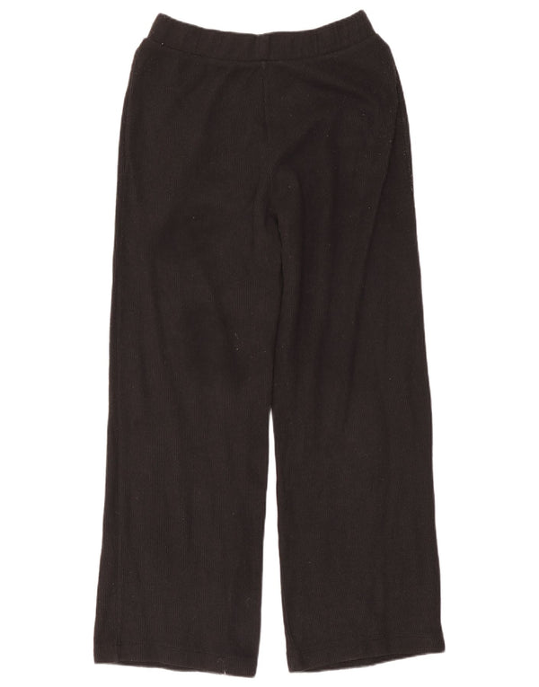 Zara Женские трикотажные широкие брюки среднего размера W28 L28, черный хлопок