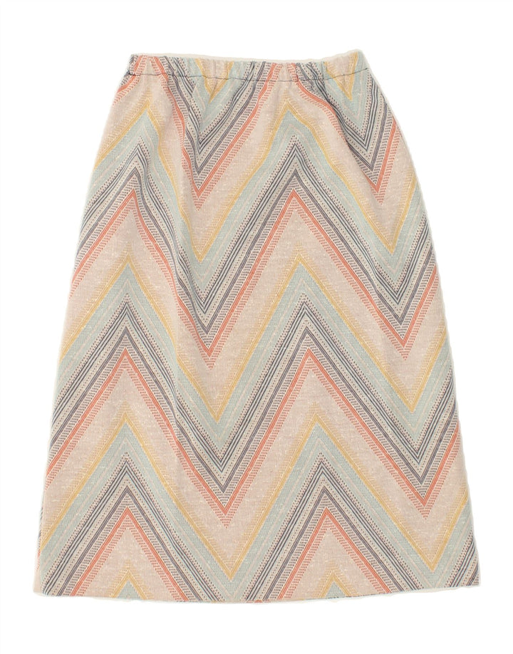 VINTAGE Womens Midi Skirt W26 Small  Multicoloured Chevron Vintage Vintage and Second-Hand Vintage from Messina Hembry 