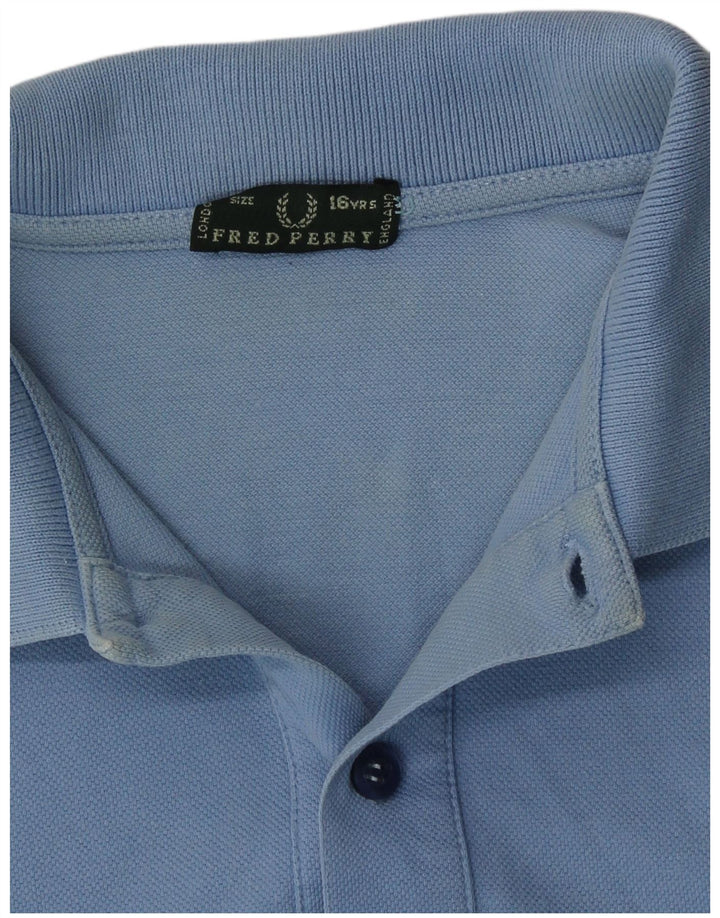 Рубашка-поло Fred Perry для мальчиков 15-16 лет, синяя, хлопковая