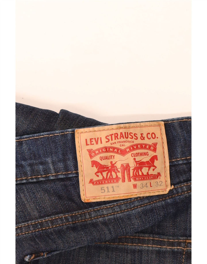 Мужские джинсы Levi's 511 Slim W34 L32 Темно-синие, хлопок