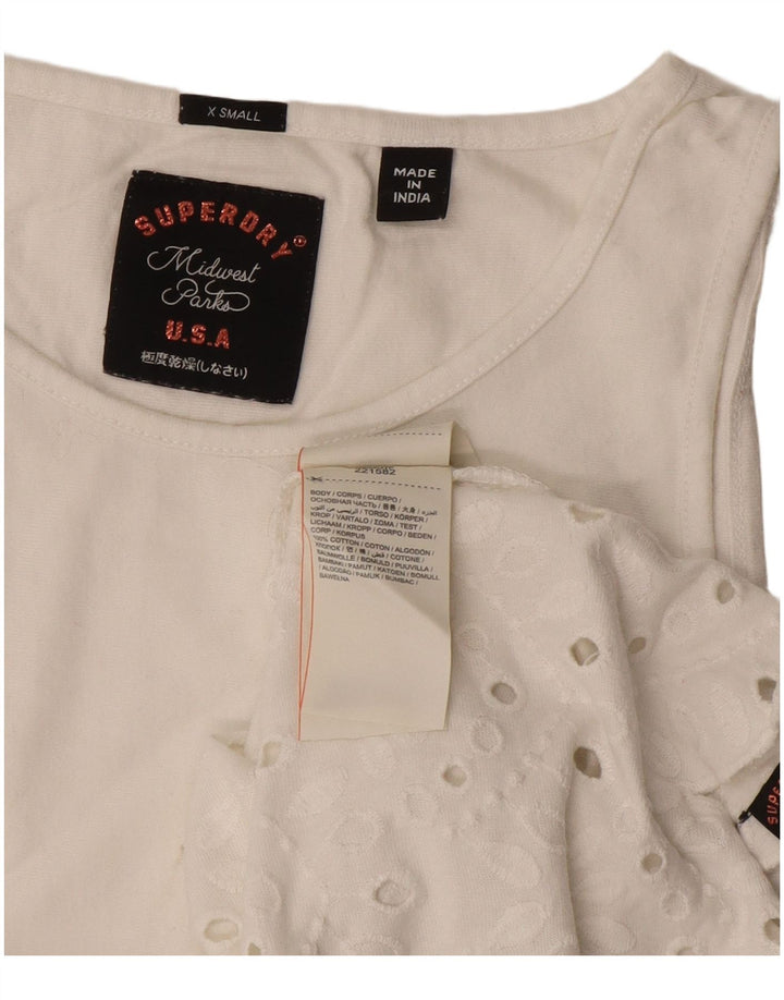 Женская футболка обычного кроя Superdry Top UK 6 XS Off White Cotton