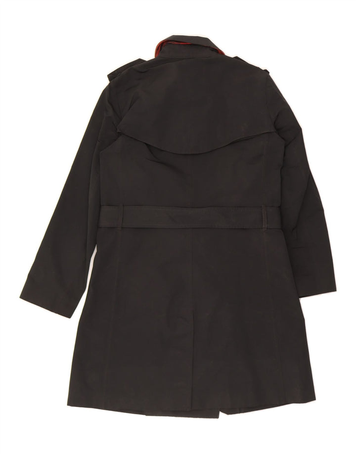 MISSONI Womens Double Breasted Trench Coat IT 42 Medium Black Classic Vintage Missoni and Second-Hand Missoni from Messina Hembry 