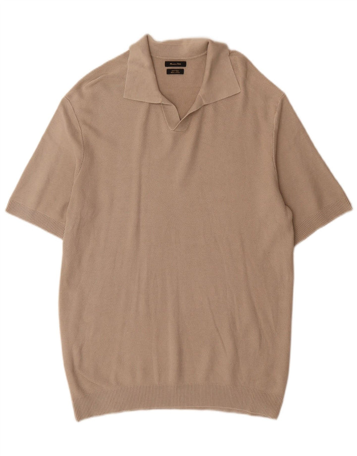 Мужская рубашка-поло Massimo Dutti, большой размер, серый хлопок