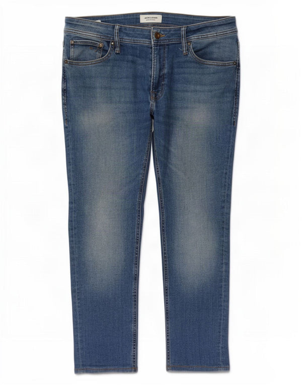Мужские укороченные джинсы Jack & Jones Slim W34 L26, синие, хлопок