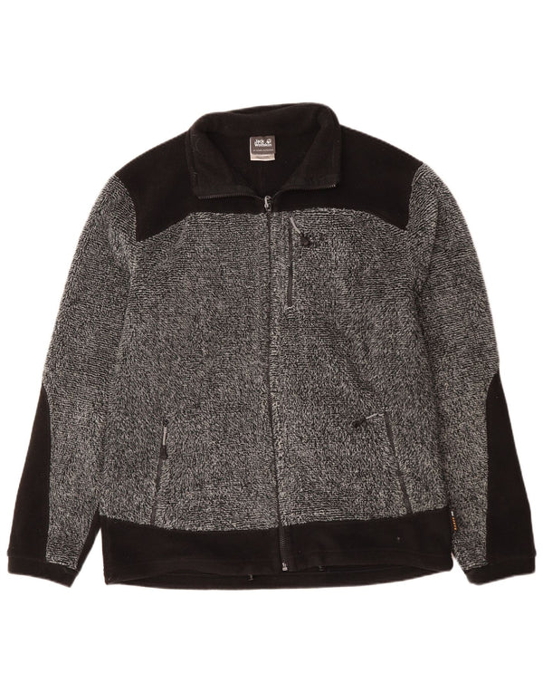 Мужская флисовая куртка Jack Wolfskin UK 44/48 XL, серая, полиэстер с цветными блоками