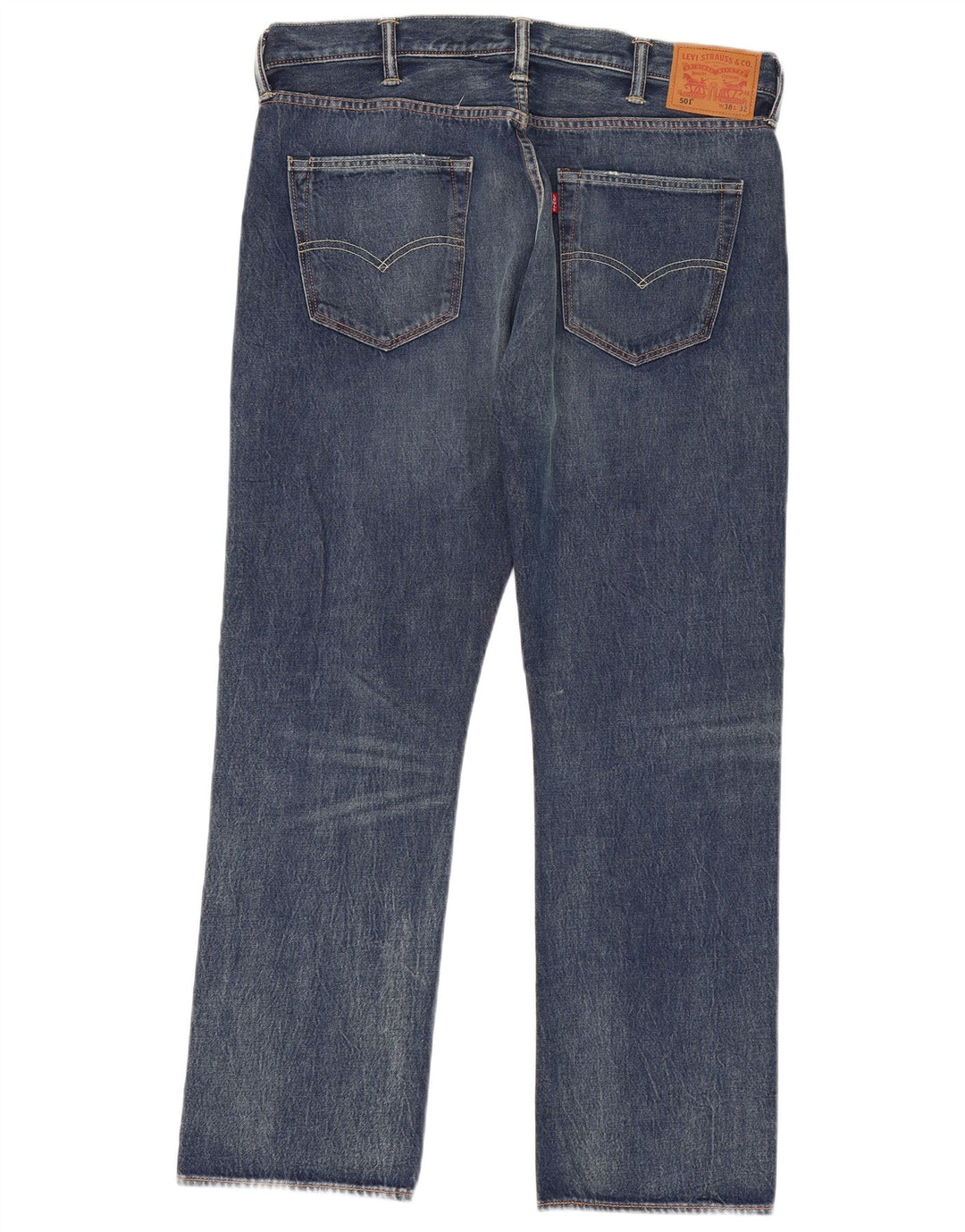 Мужские прямые джинсы LEVI'S 501 W38 L32 синие, хлопок