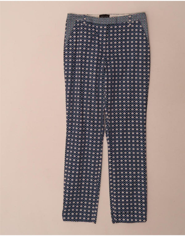 Topshop Женские брюки-чиносы узкого кроя UK 8 Small W26 L28 Синие с геометрическим рисунком