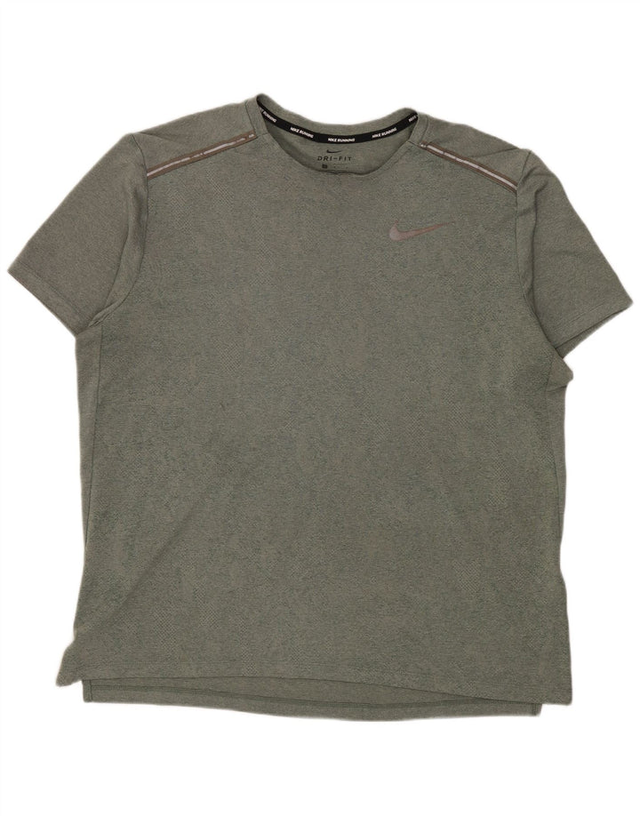 Мужская футболка Nike Dri Fit, большой зеленый полиэстер