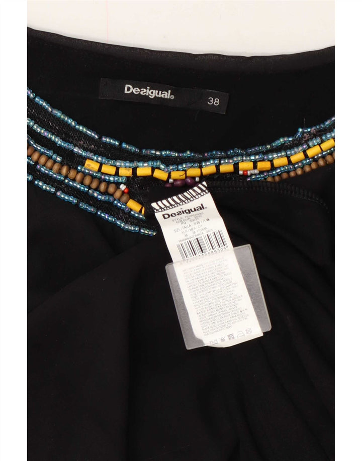 Женское асимметричное платье-туника Desigual EU 38, средний черный с геометрическим рисунком