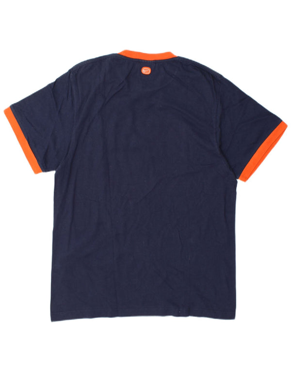 Nike Mens Graphic T-Shirt Top UK 42/44 Large Navy Blue Colourblock Cotton