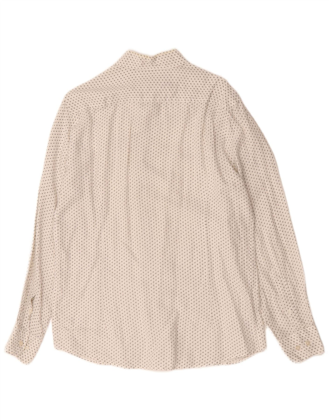 Мужская рубашка Massimo Dutti, льняная ткань среднего размера, белая в крапинку