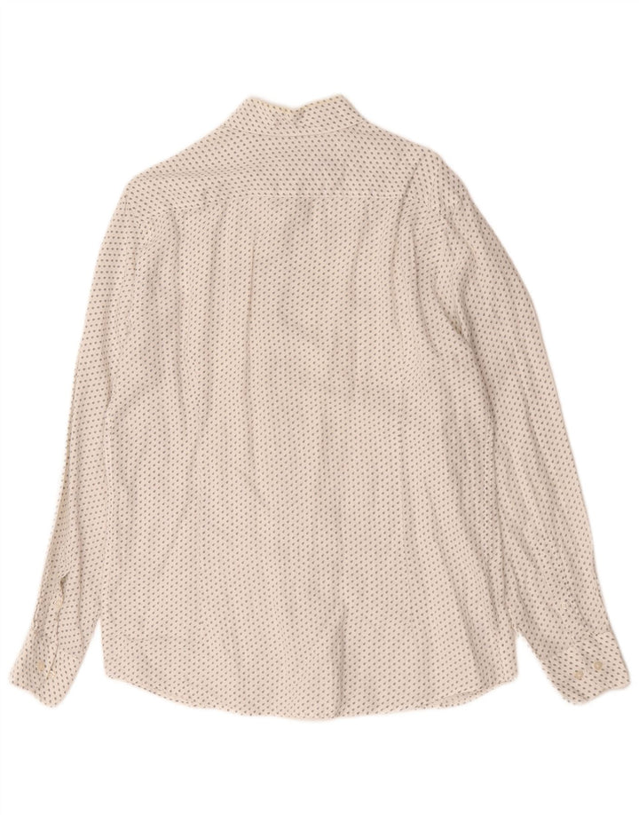 Мужская рубашка Massimo Dutti, льняная ткань среднего размера, белая в крапинку