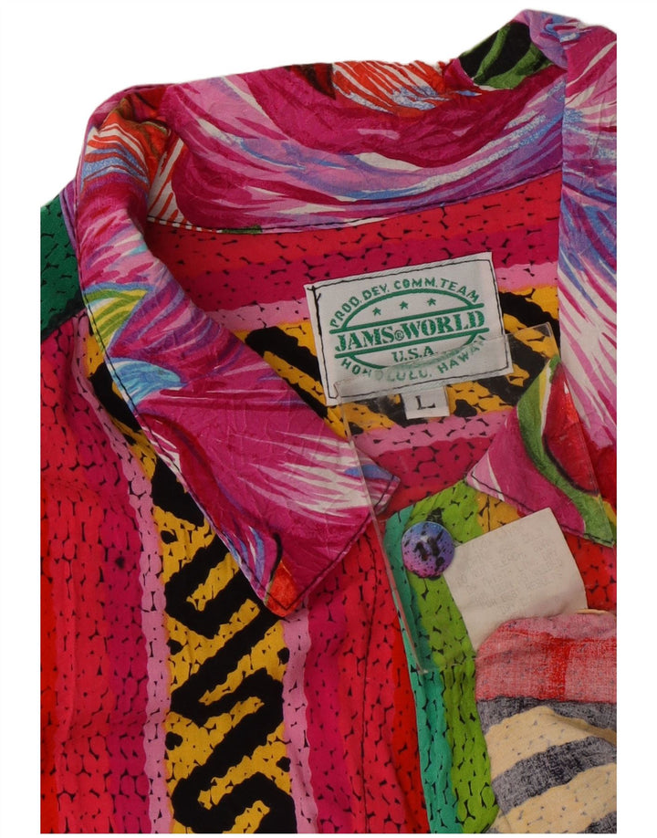 Мужская рубашка с коротким рукавом JAMS WORLD, большая разноцветная полосатая вискоза