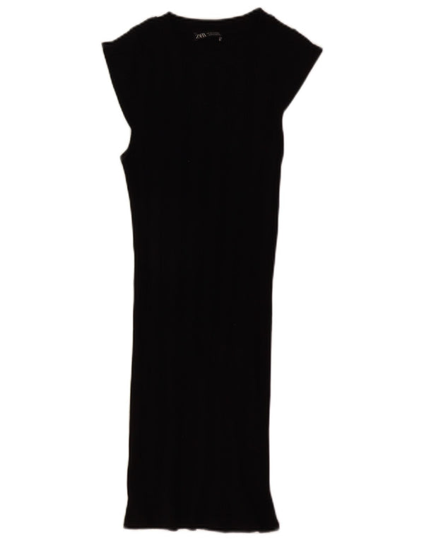 Женское облегающее платье Zara с короткими рукавами UK 4 XS, черное