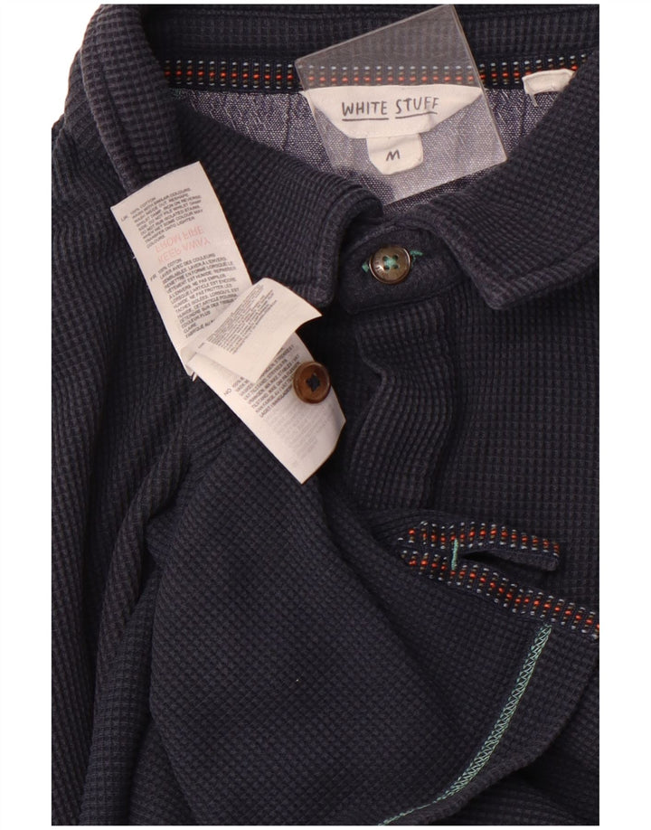 Мужская рубашка поло WHITE STUFF среднего размера, темно-синяя, хлопок