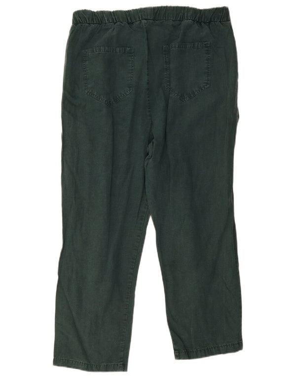 Женские прямые повседневные брюки Zara, большие, W30 L32, зеленые, лиоцелл