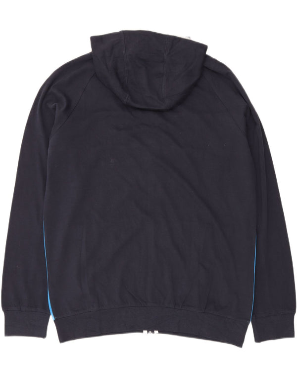 Мужской свитер с капюшоном на молнии DIADORA XL, темно-синий, хлопок с цветными блоками