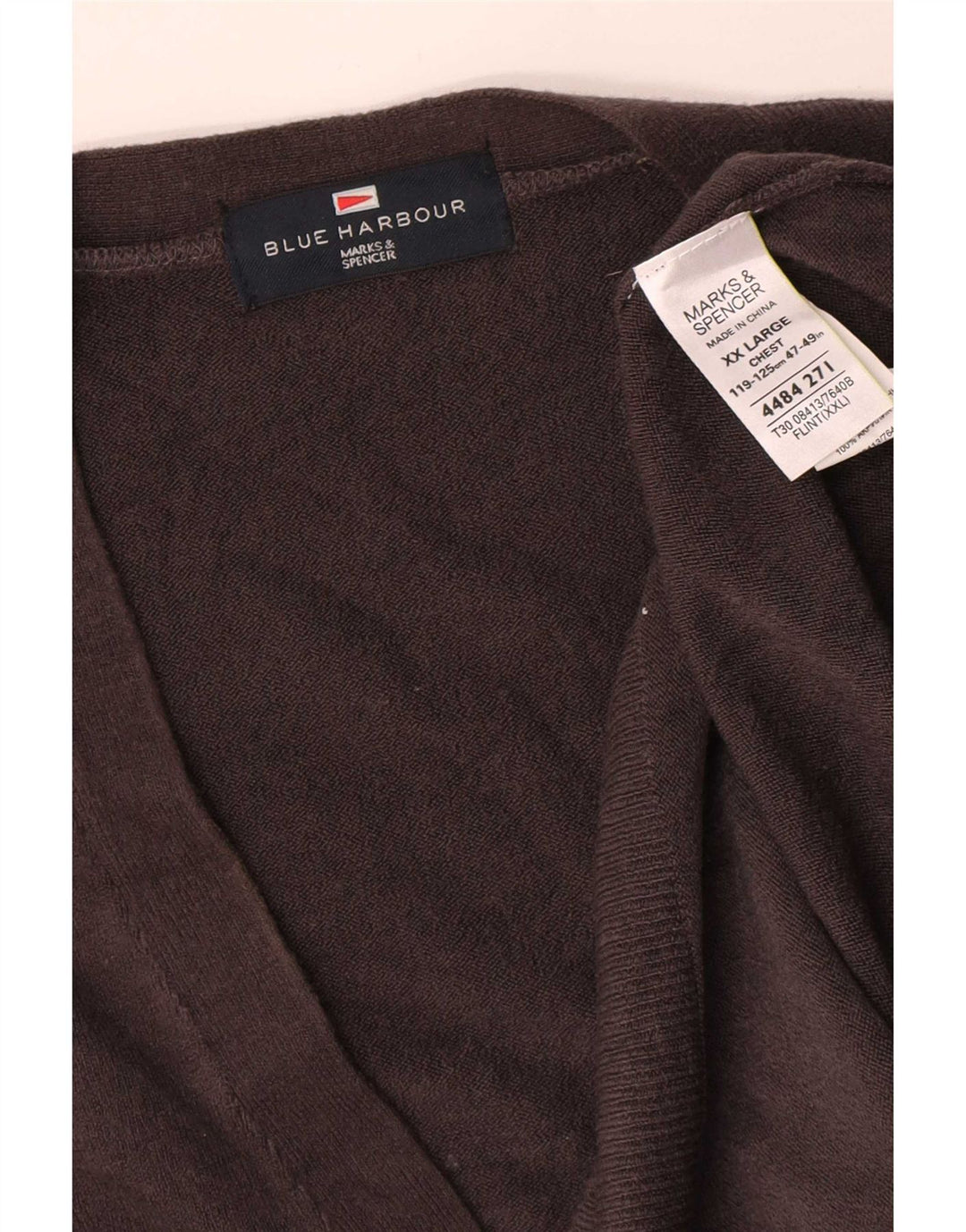 Мужской синий кардиган Marks & Spencer 2XL, серый акрил