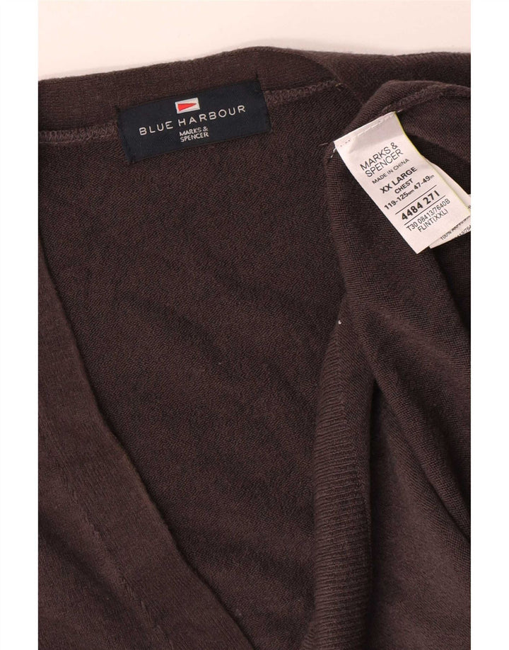 Мужской синий кардиган Marks & Spencer 2XL, серый акрил