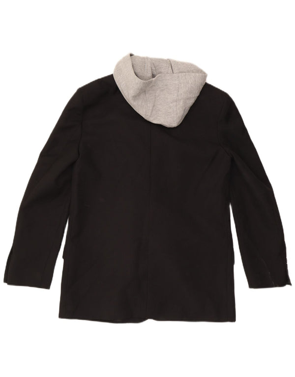 Женский пиджак оверсайз с капюшоном Zara UK 6 XS, черный цветной блок