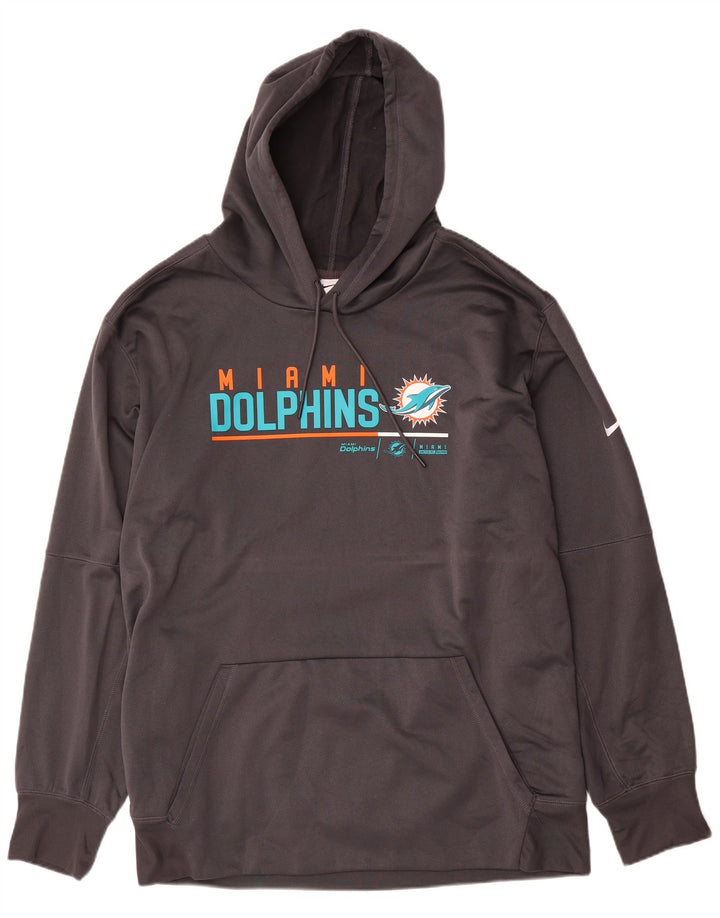 Мужской джемпер с капюшоном Nike Miami Dolphins 3XL, серый полиэстер