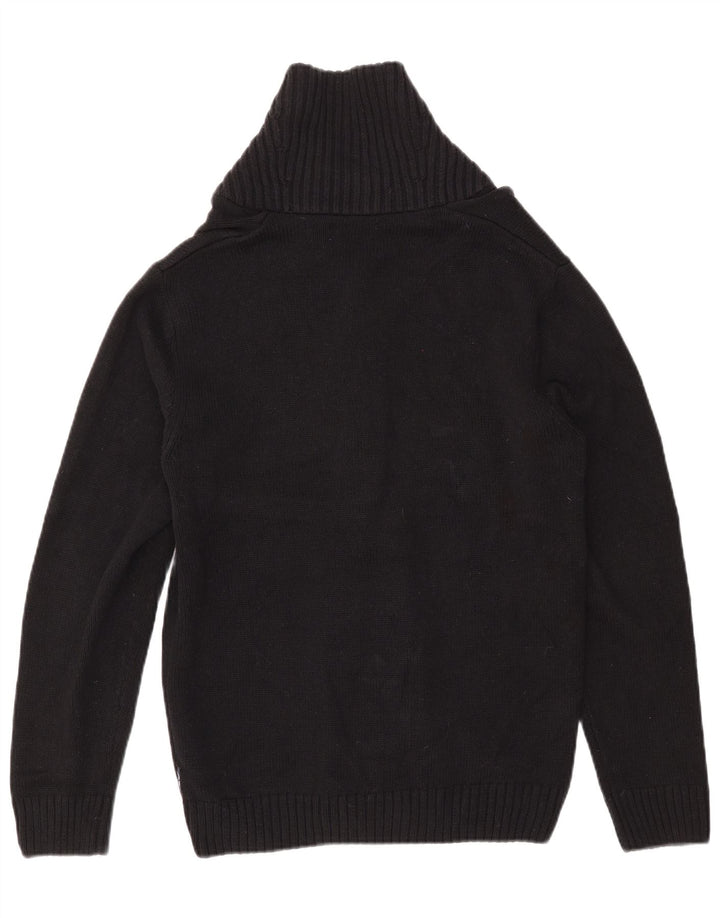 Мужской кардиган CHAPS, маленький черный хлопковый кардиган с жаккардовым узором