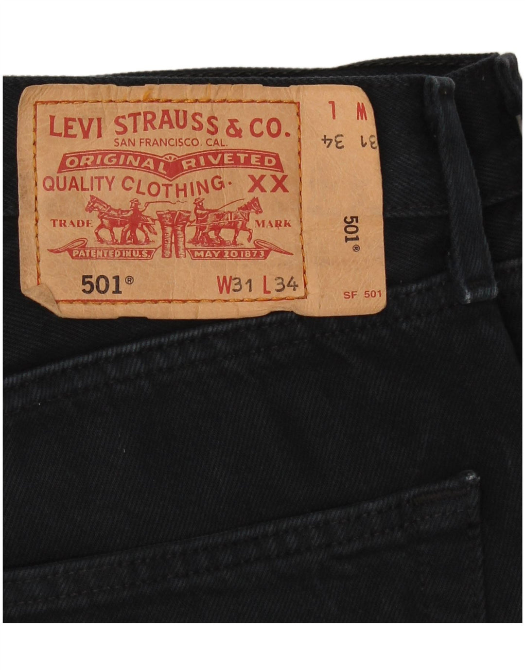 Мужские прямые джинсы LEVI'S 501 W31 L34 Темно-синие