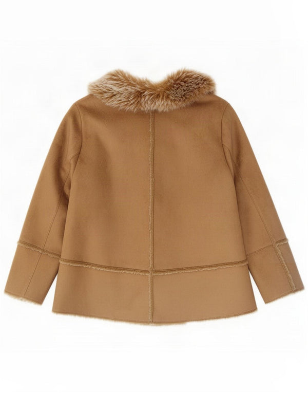 Женская открытая куртка из шерпы Essence UK 22 3XL Коричневый полиэстер