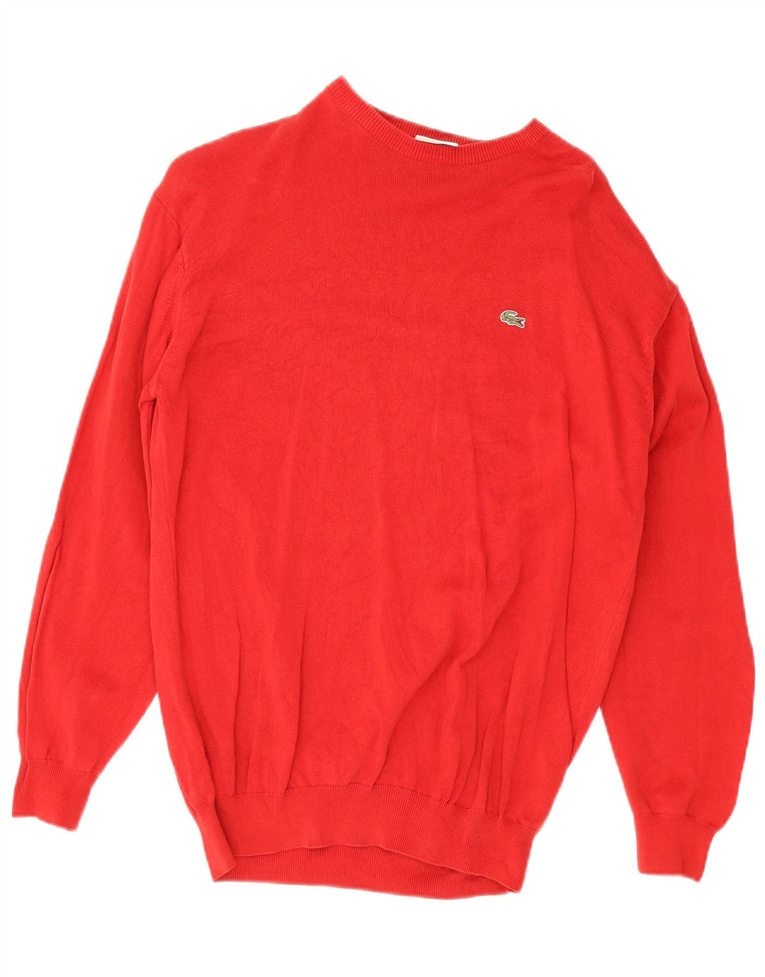 Мужской джемпер с круглым вырезом Lacoste, размер 4, средний красный, хлопковый