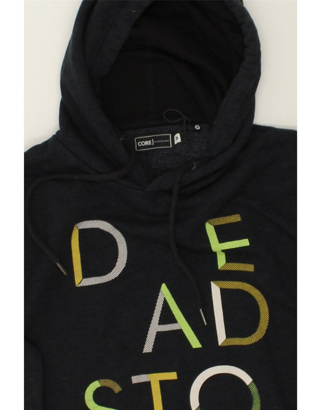 JACK & JONES Mens Graphic Hoodie Jumper Medium Grey Cotton | Vintage Jack & Jones | Thrift | Second-Hand Jack & Jones | Used Clothing | Messina Hembry 