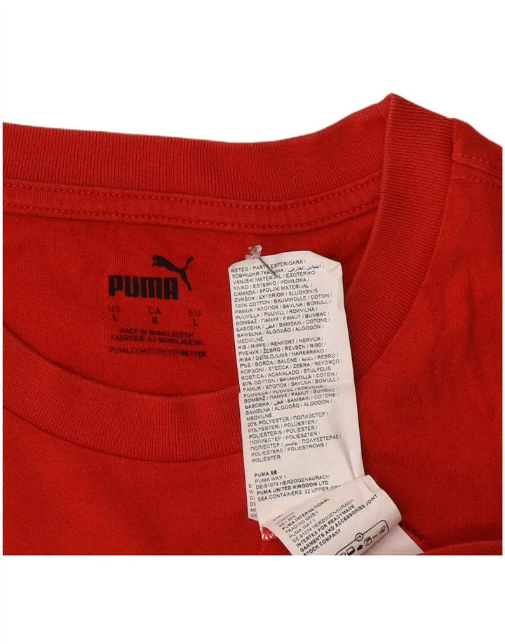 Мужская футболка с рисунком Puma, большой красный хлопок