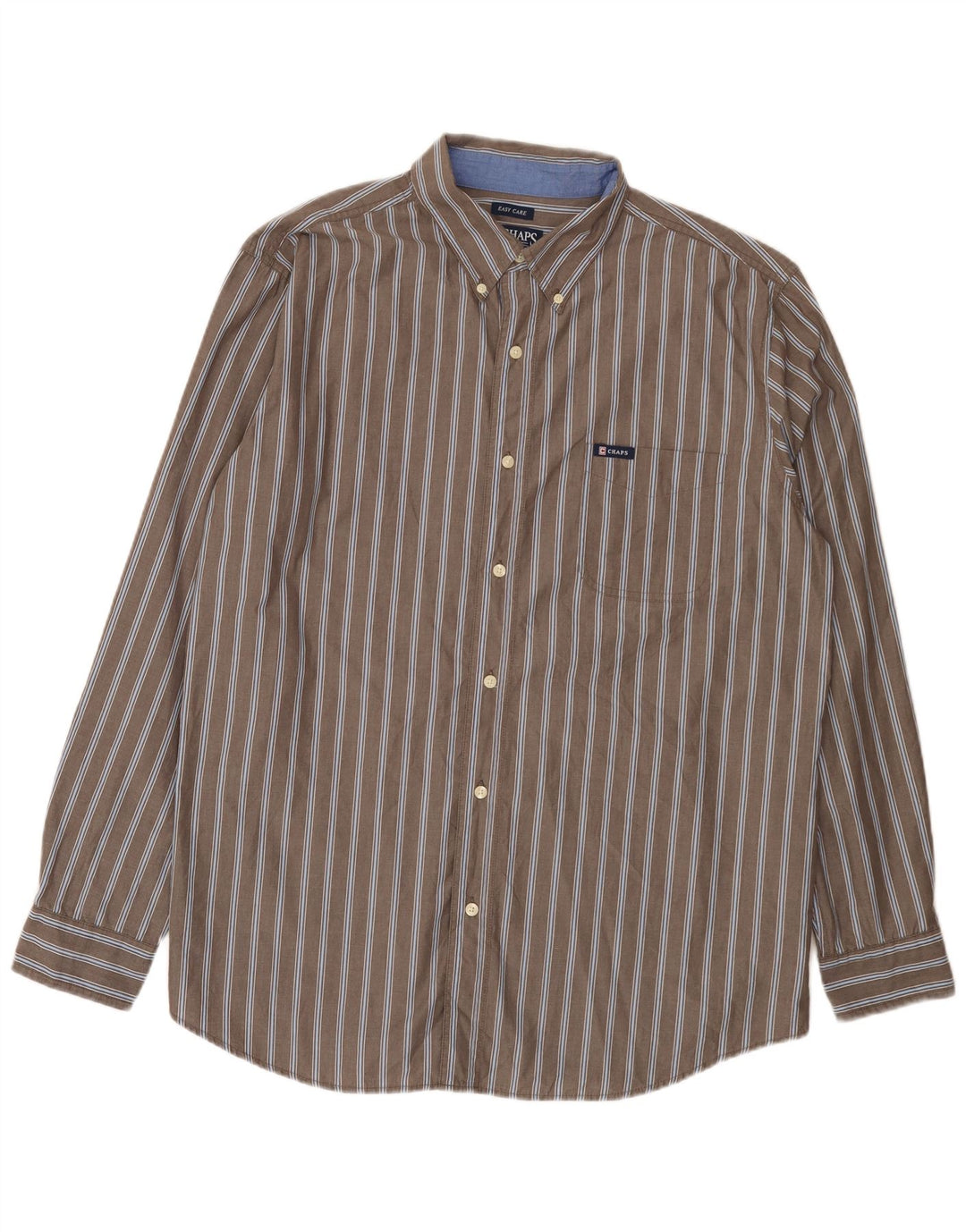 Мужская рубашка Chaps Easy Care XL, серая, в тонкую полоску, хлопок