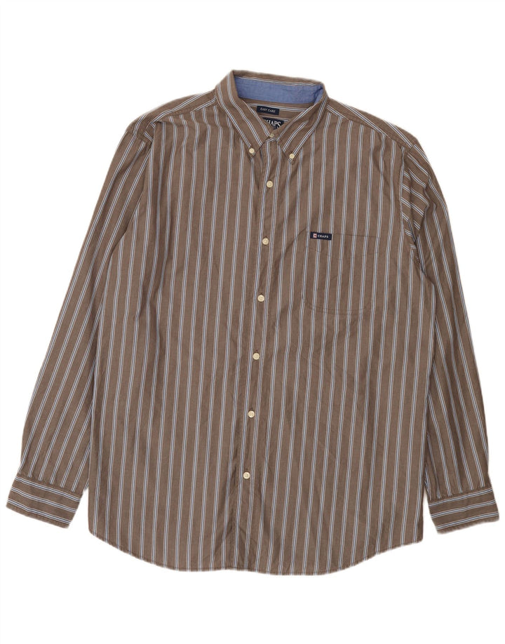 Мужская рубашка Chaps Easy Care XL, серая, в тонкую полоску, хлопок