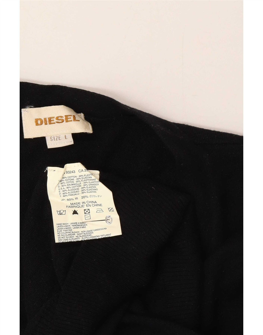 Мужской кардиган Diesel, большой черный хлопковый свитер