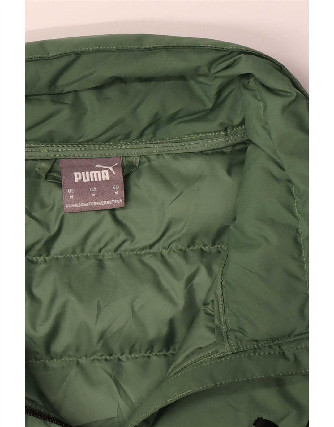 Мужская стеганая куртка Puma UK 38, средний зеленый полиэстер с цветными блоками