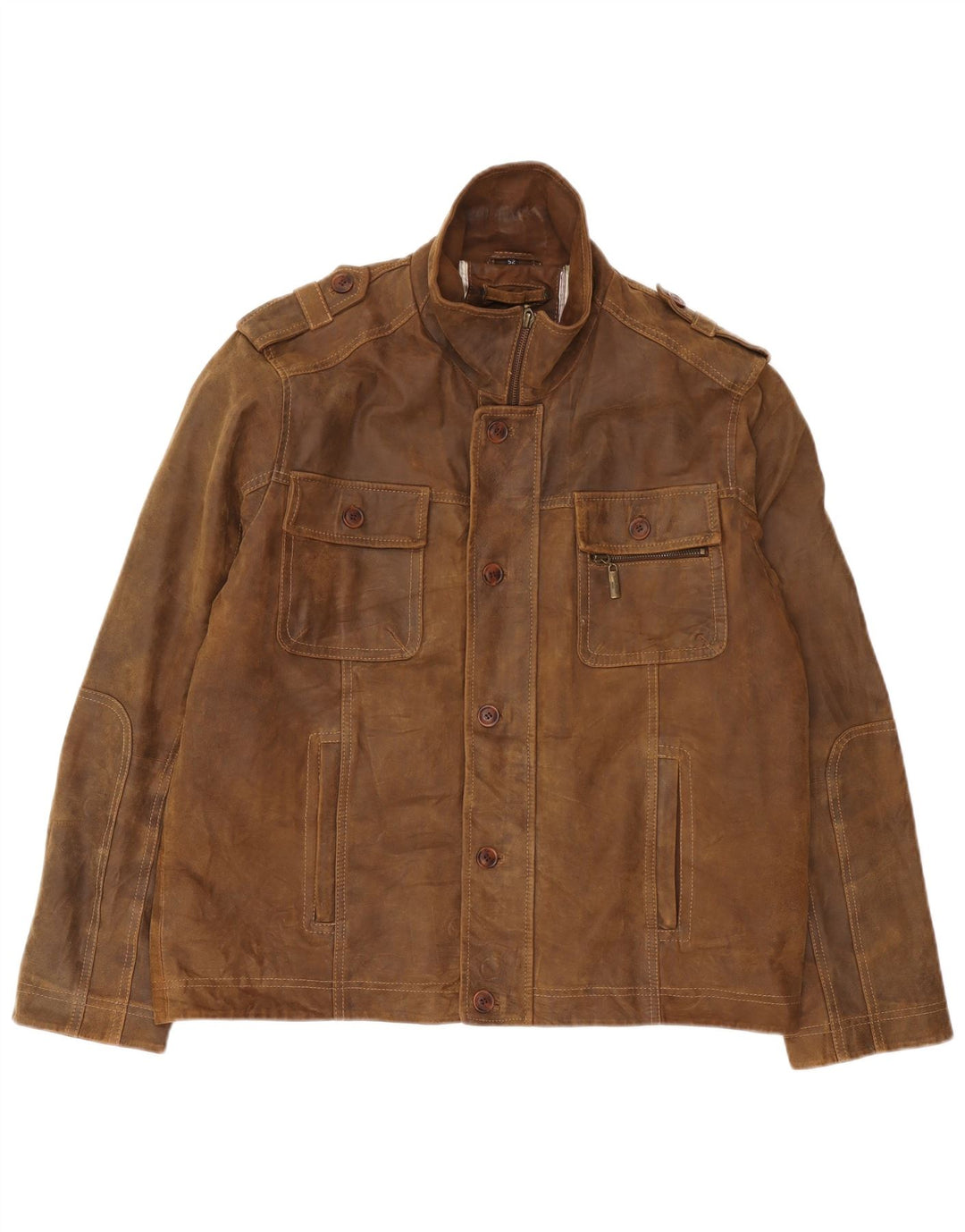 Engbers Мужская замшевая куртка в стиле милитари IT 52 XL Коричневая кожаная