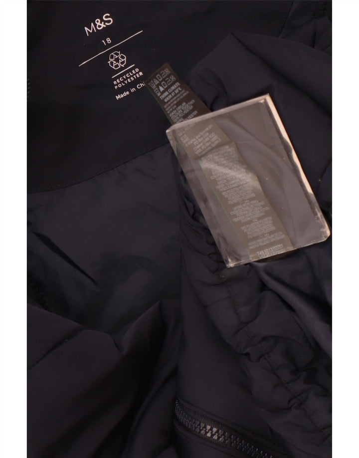 Женская стеганая куртка с капюшоном Marks & Spencer UK 18 XL Темно-синий полиэстер