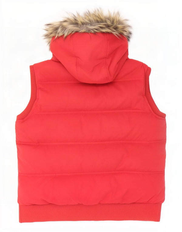 Женский утепленный жилет с капюшоном Fat Face, Великобритания, 18 XL, красный полиэстер