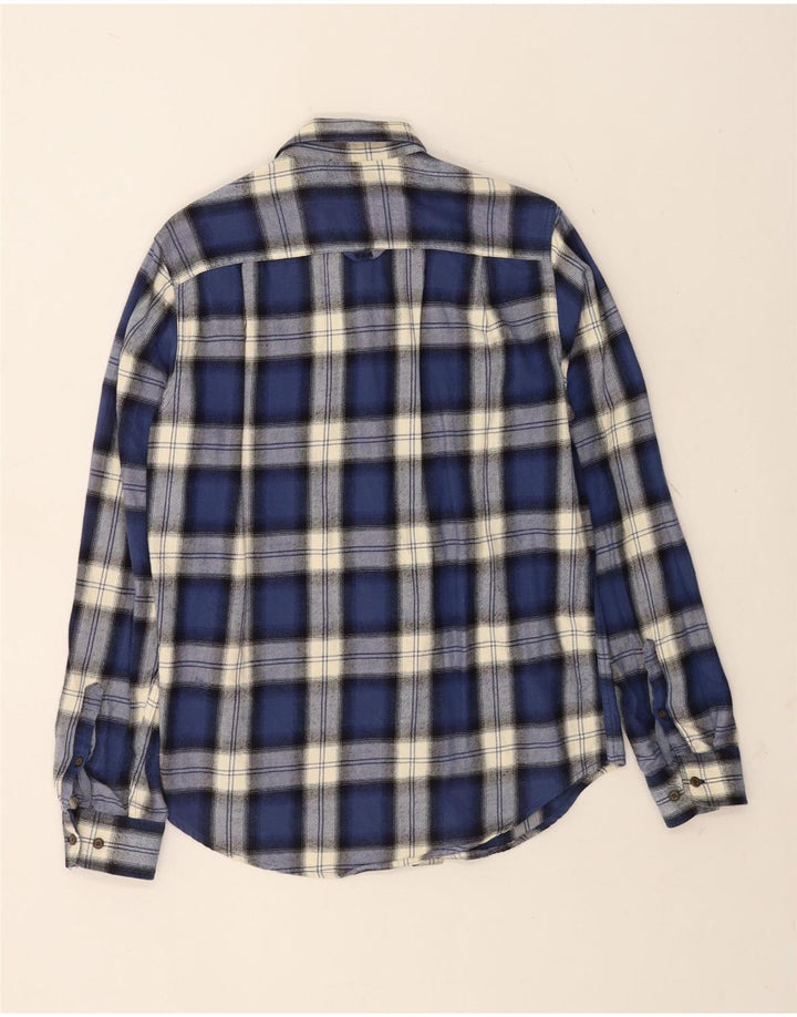 Мужская фланелевая рубашка Superdry, маленькая, темно-синяя, в клетку, хлопок