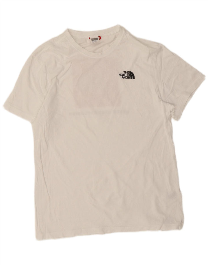 Мужская футболка с рисунком The North Face, хлопковый топ среднего размера, белый