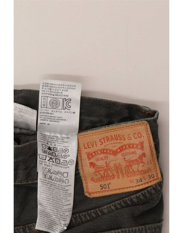 Мужские прямые джинсы Levi's 501 W34 L30 серые, хлопок