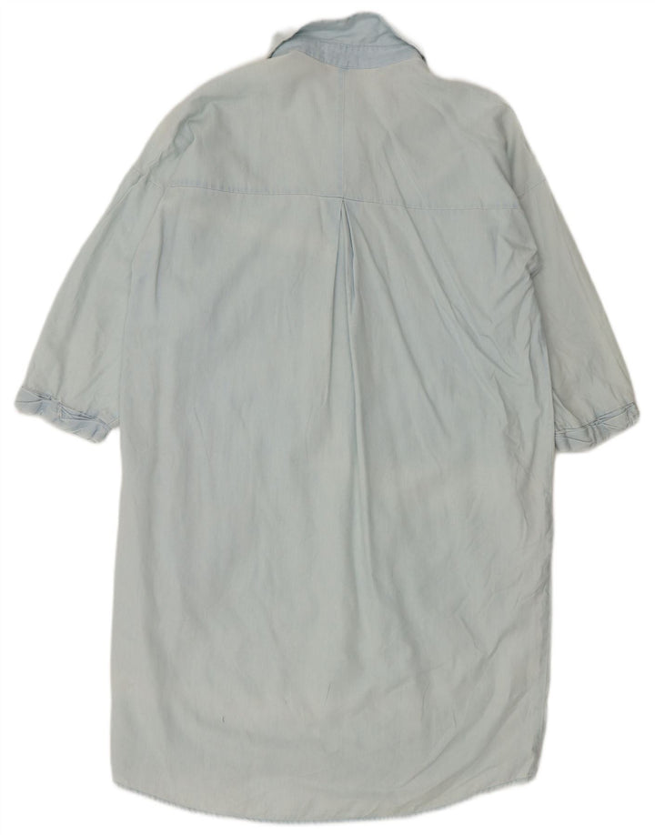 Женское платье-пуловер свободного кроя Whistles, маленькое синее хлопковое платье, Великобритания, 10 шт.