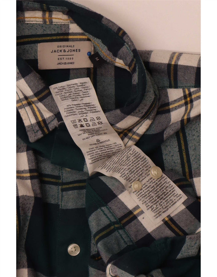 Мужская фланелевая рубашка Jack & Jones среднего зеленого цвета в клетку, хлопок