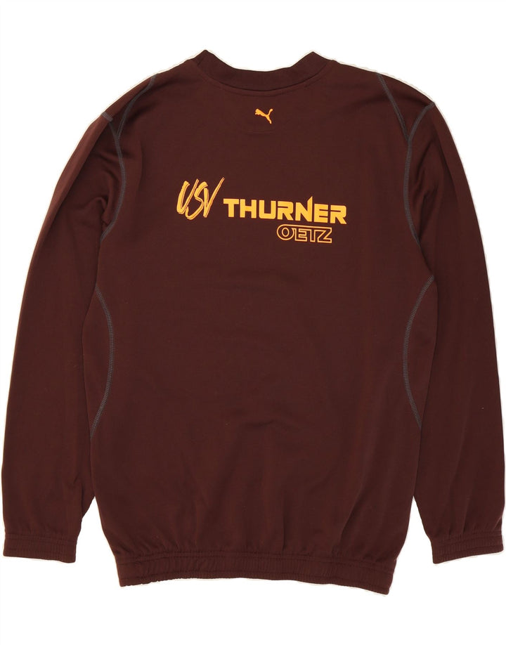 PUMA Mens Graphic Sweatshirt Jumper Small Maroon Vintage Puma and Second-Hand Puma from Messina Hembry 