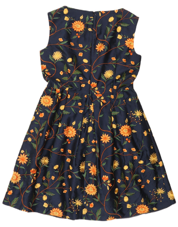 Seventy Womens Sleeveless Swing Dress IT 46 Large Navy Blue Floral