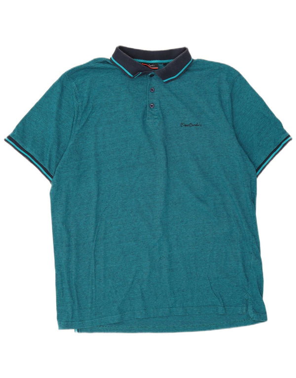 Мужская рубашка-поло стандартного кроя Pierre Cardin 3XL, синяя, хлопок с цветными блоками