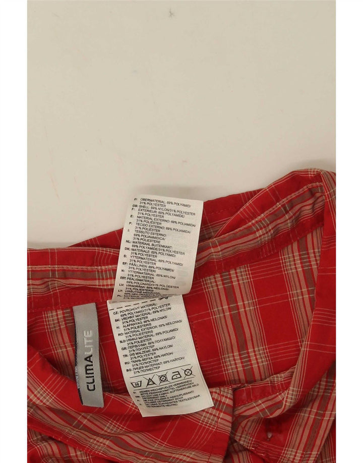Мужская рубашка Adidas Climalite с коротким рукавом 2XL красная клетка из полиамида