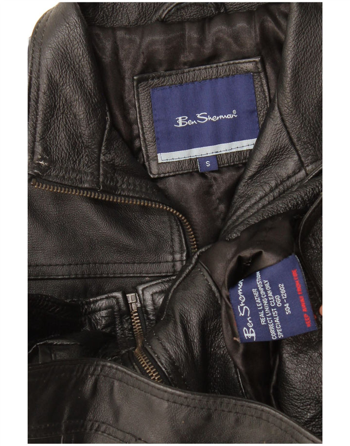 Кожаная куртка Ben Sherman для мальчиков 9-10 лет, маленькая черная кожаная