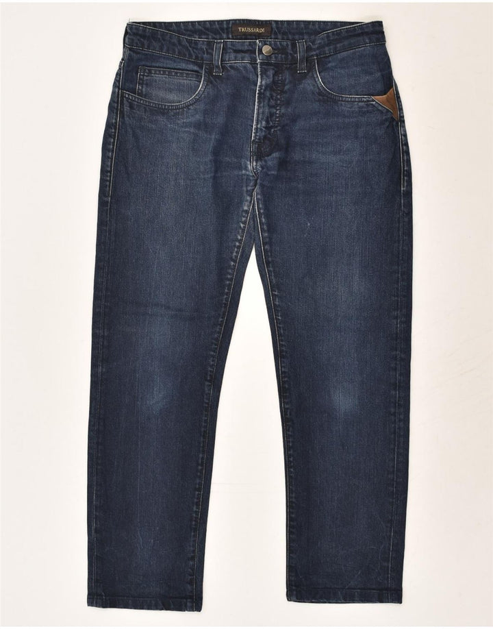 TRUSSARDI Womens Straight Jeans W30 L27 Navy Blue | Vintage Trussardi | Thrift | Second-Hand Trussardi | Used Clothing | Messina Hembry 